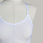 Mesh Basque With Ribbons "Iris" White