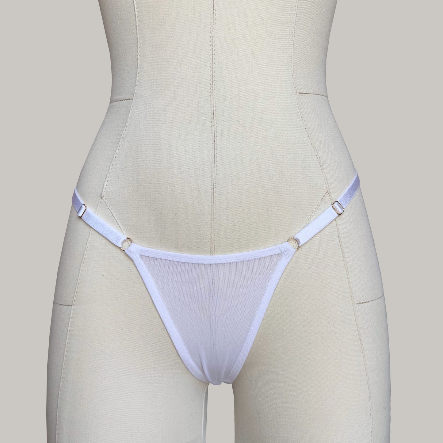 Mesh Thong "Iris" White