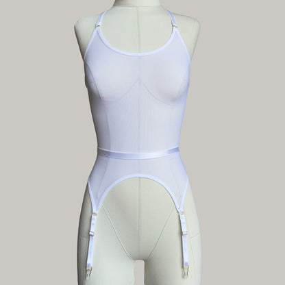 Mesh Basque "Mistress" White