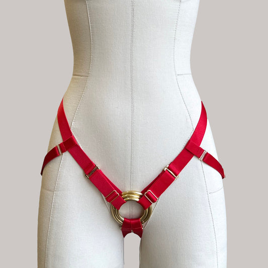 Selene Adjustable Strap On Harness Red