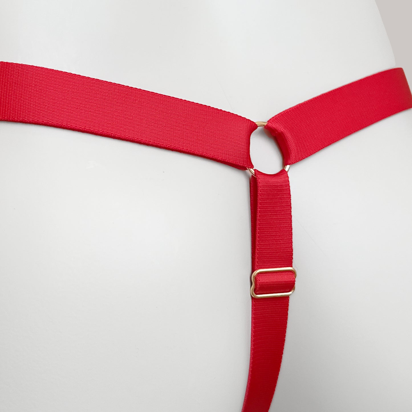 Sissy Three Straps Support Belt For Chastity Cage (Red)
