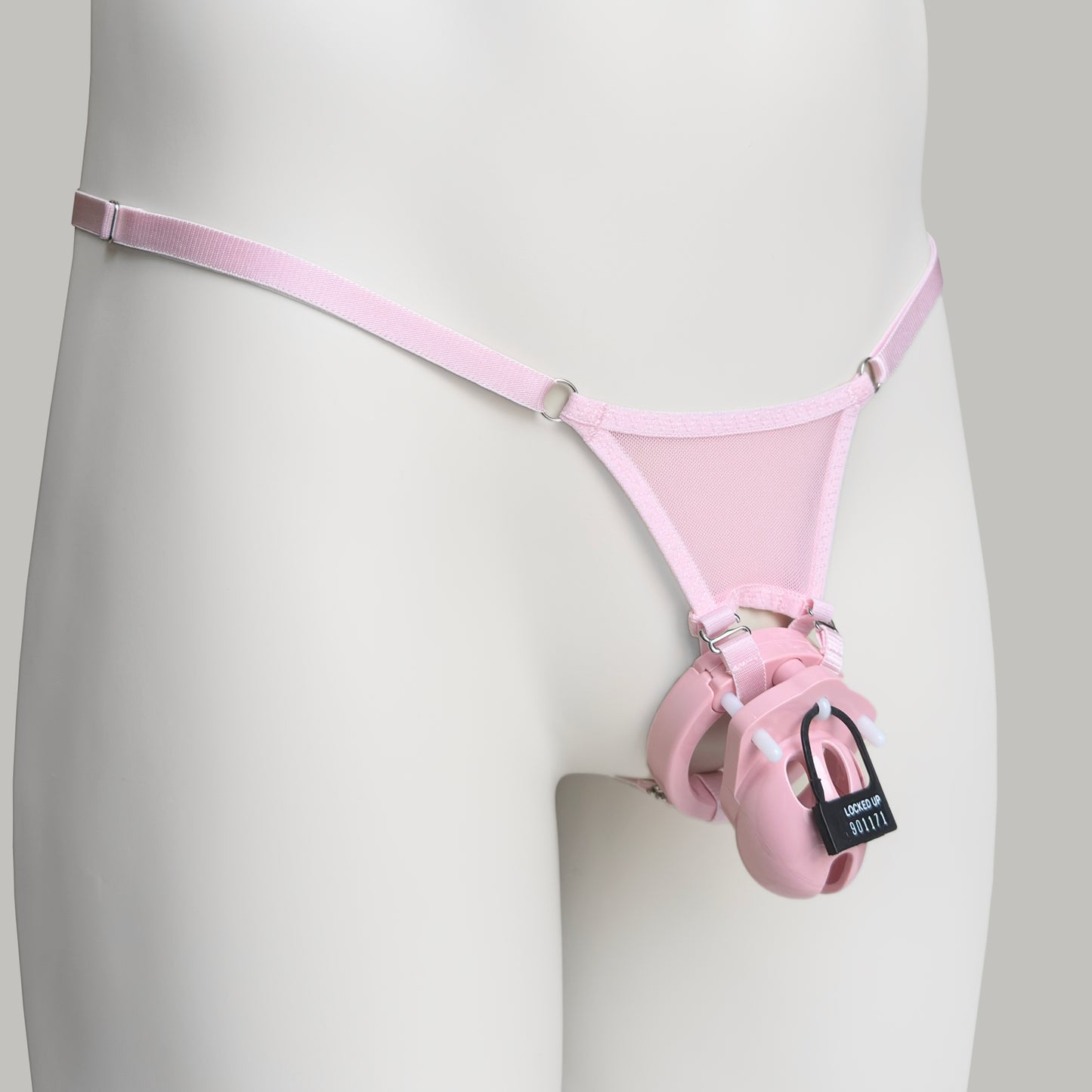 Mesh Support Thong For Chastity Cage (Pink)