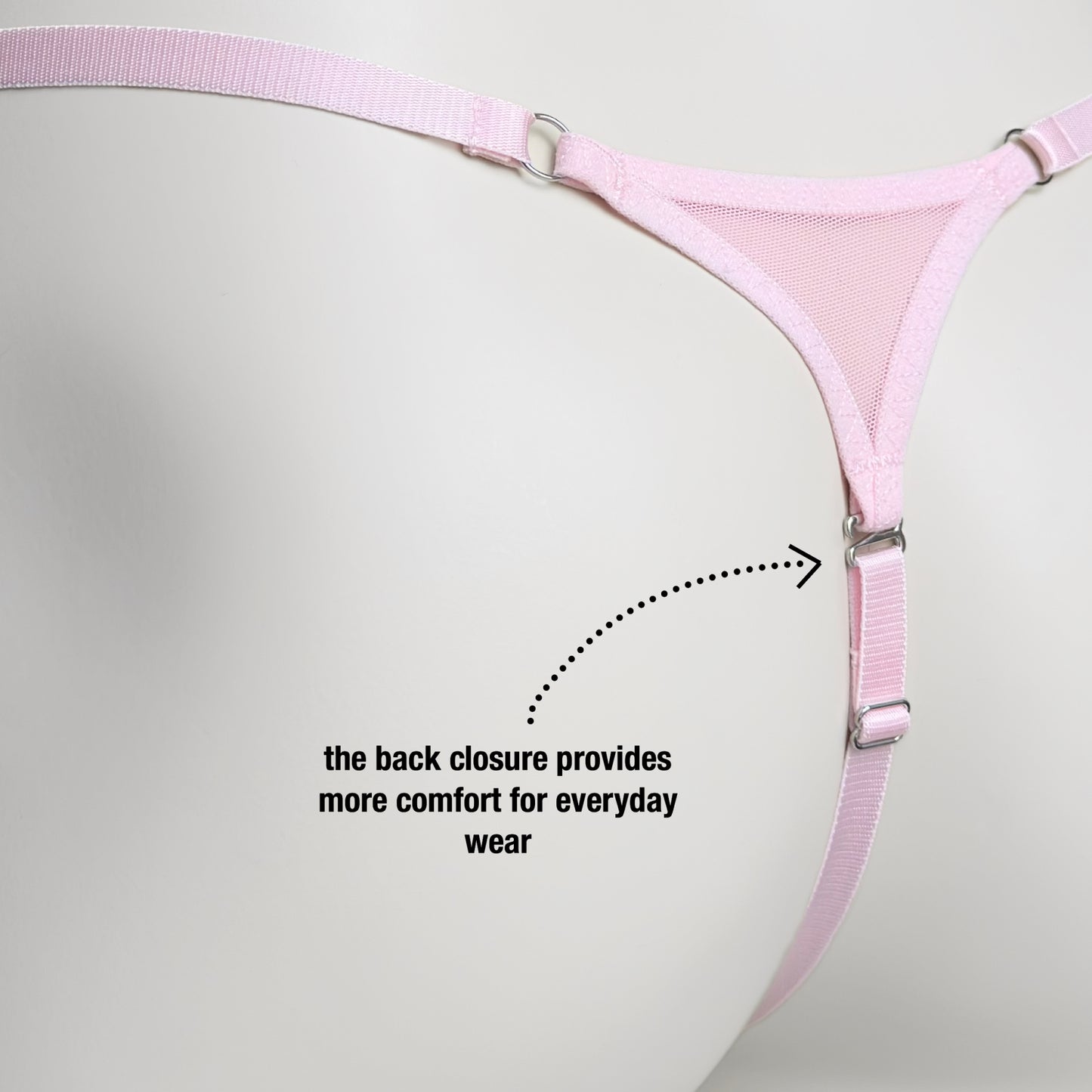 Mesh Support Thong For Chastity Cage (Pink)