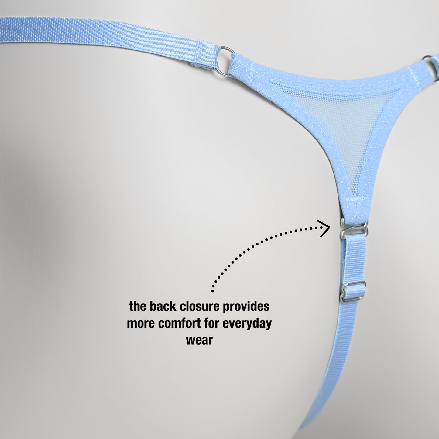Mesh Support Thong For Chastity Cage (Sky Blue)