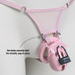 Mesh Support Thong For Chastity Cage (Dusty Rose)