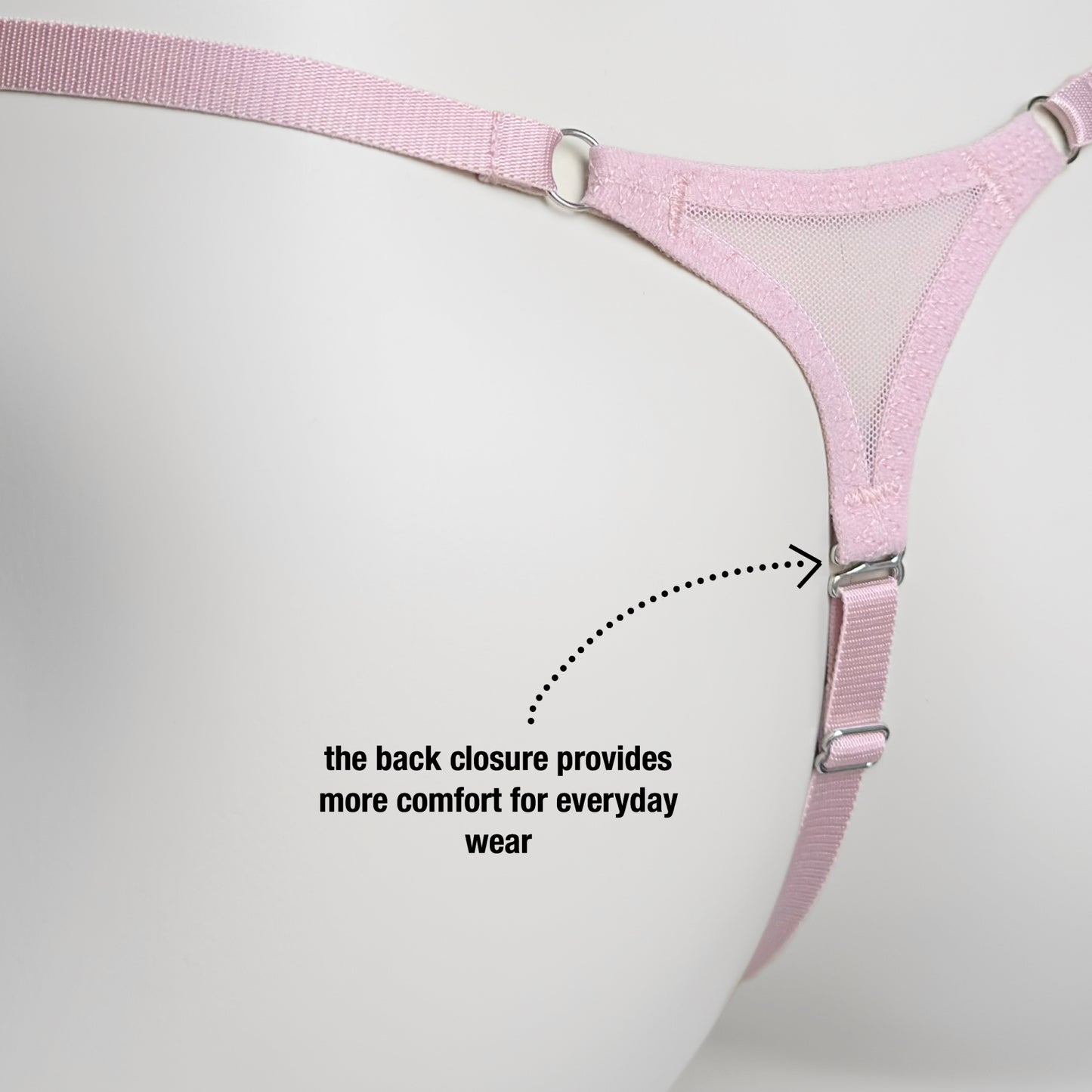 Mesh Support Thong For Chastity Cage (Dusty Rose)