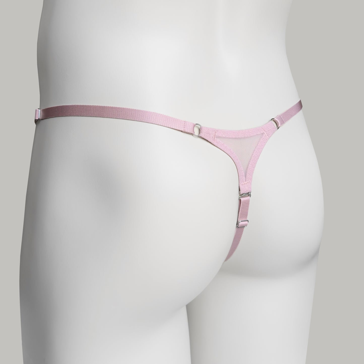 Mesh Support Thong For Chastity Cage (Dusty Rose)