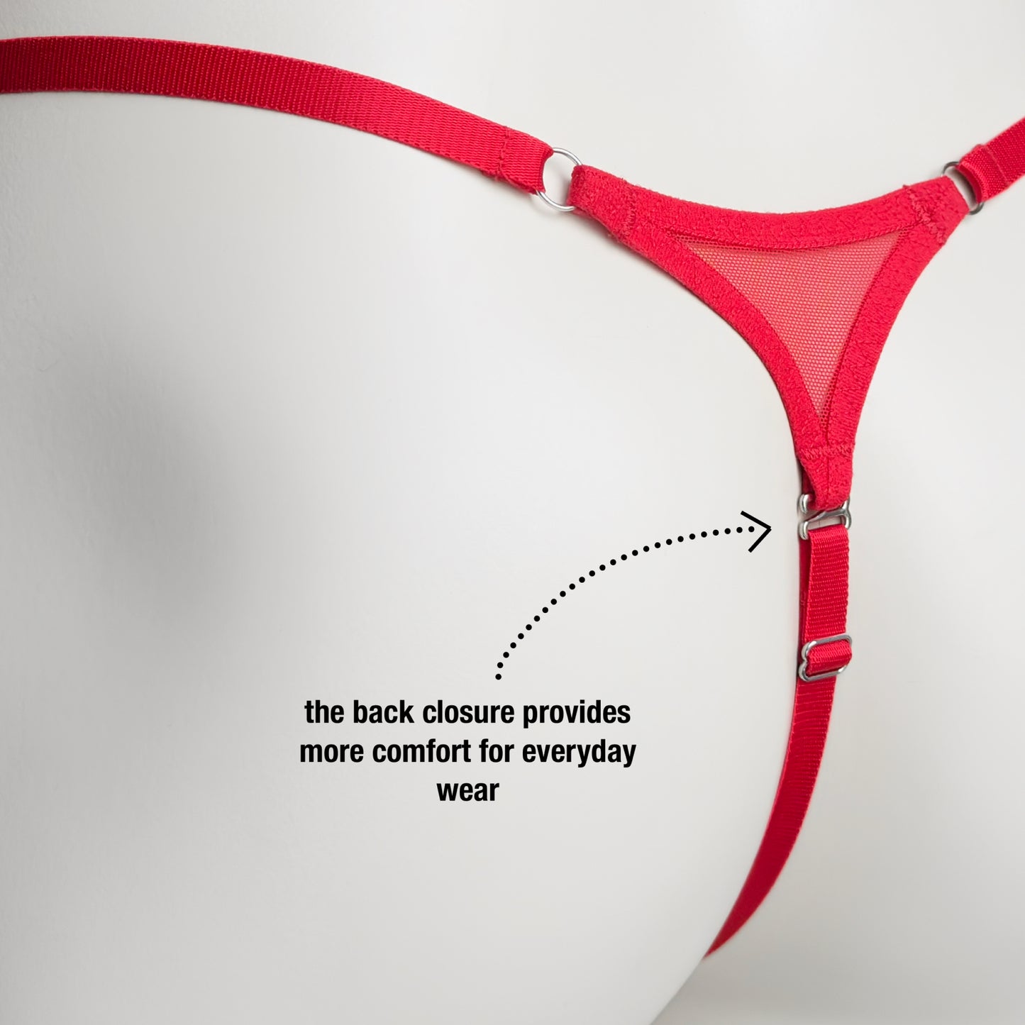 Mesh Support Thong For Chastity Cage (Red)
