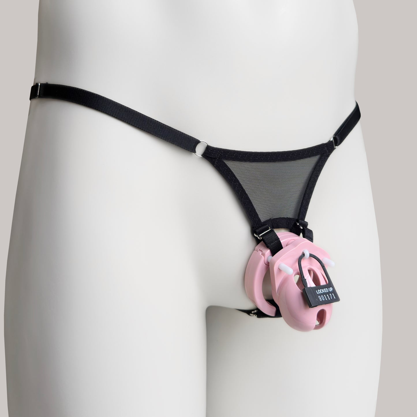 Mesh Support Thong For  Chastity Cage (Black)