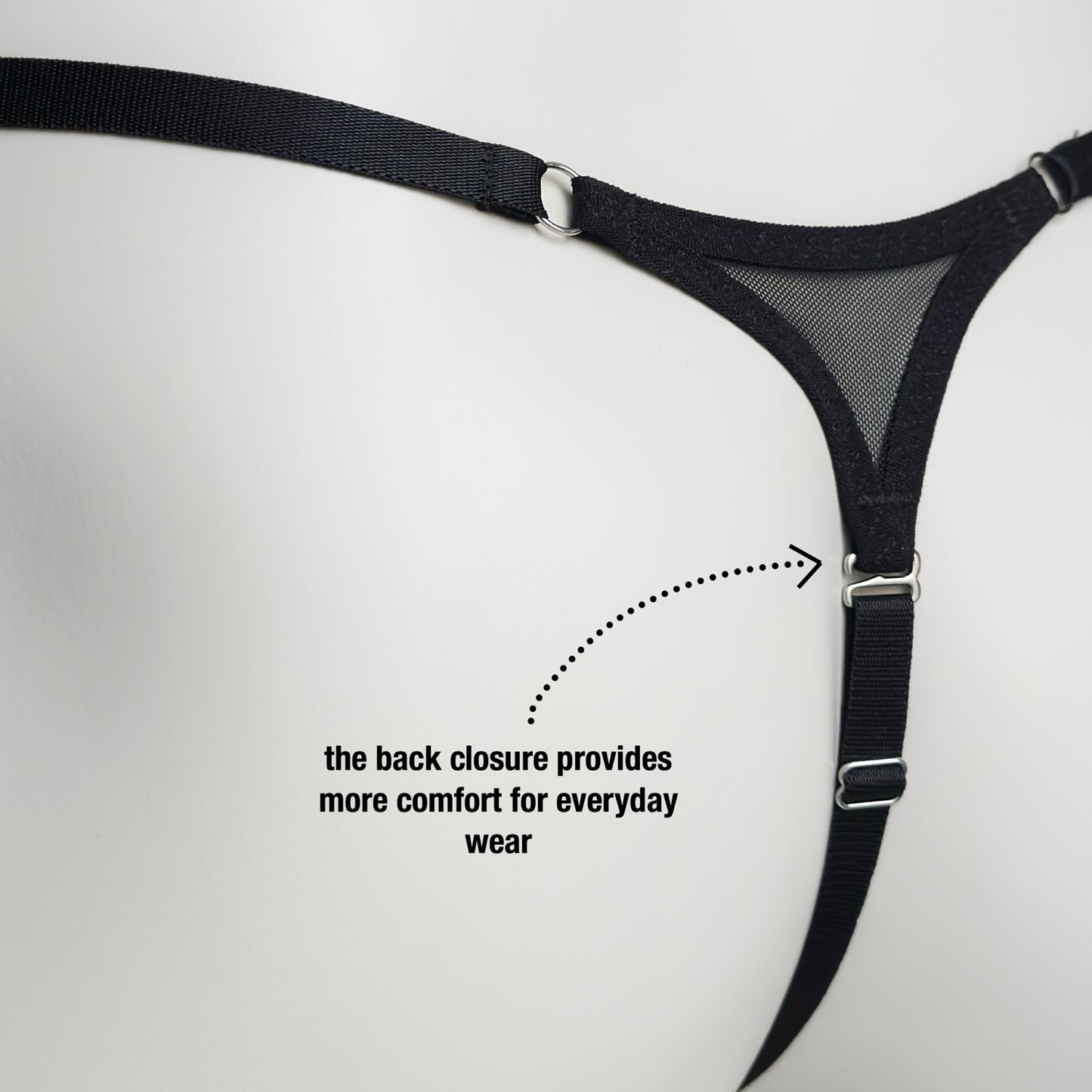 Mesh Support Thong For  Chastity Cage (Black)