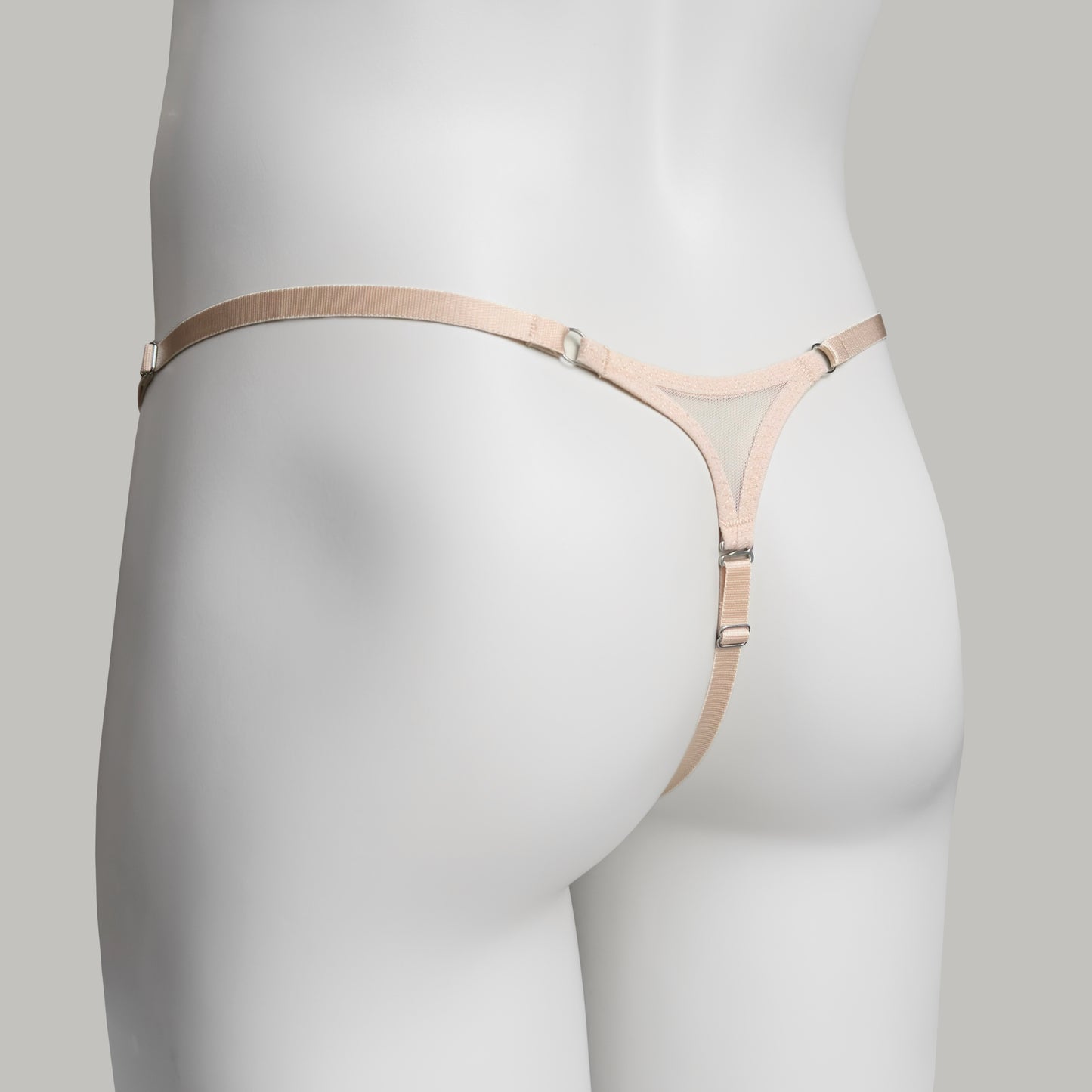 Mesh Support Thong For Chastity Cage (Beige)