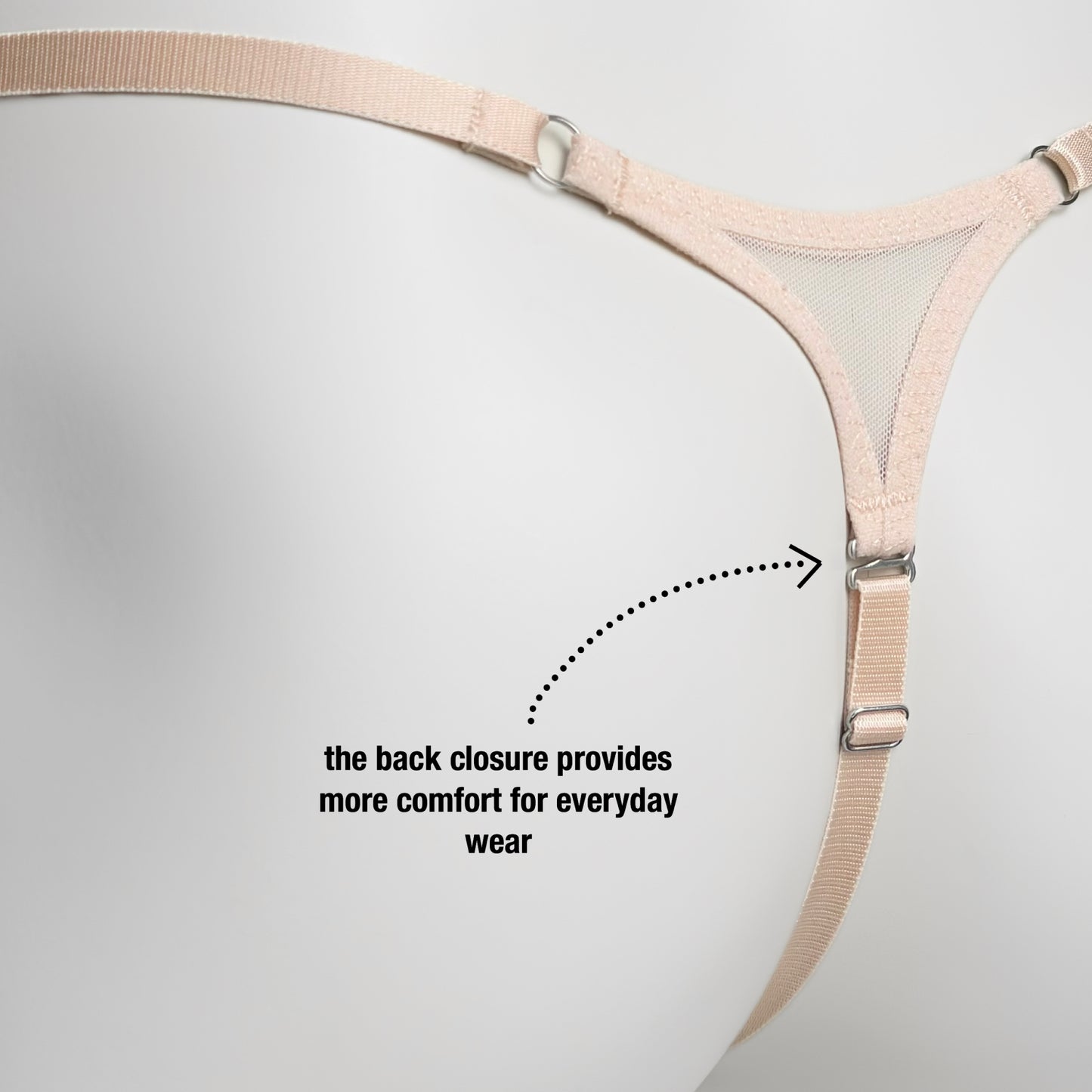 Mesh Support Thong For Chastity Cage (Beige)