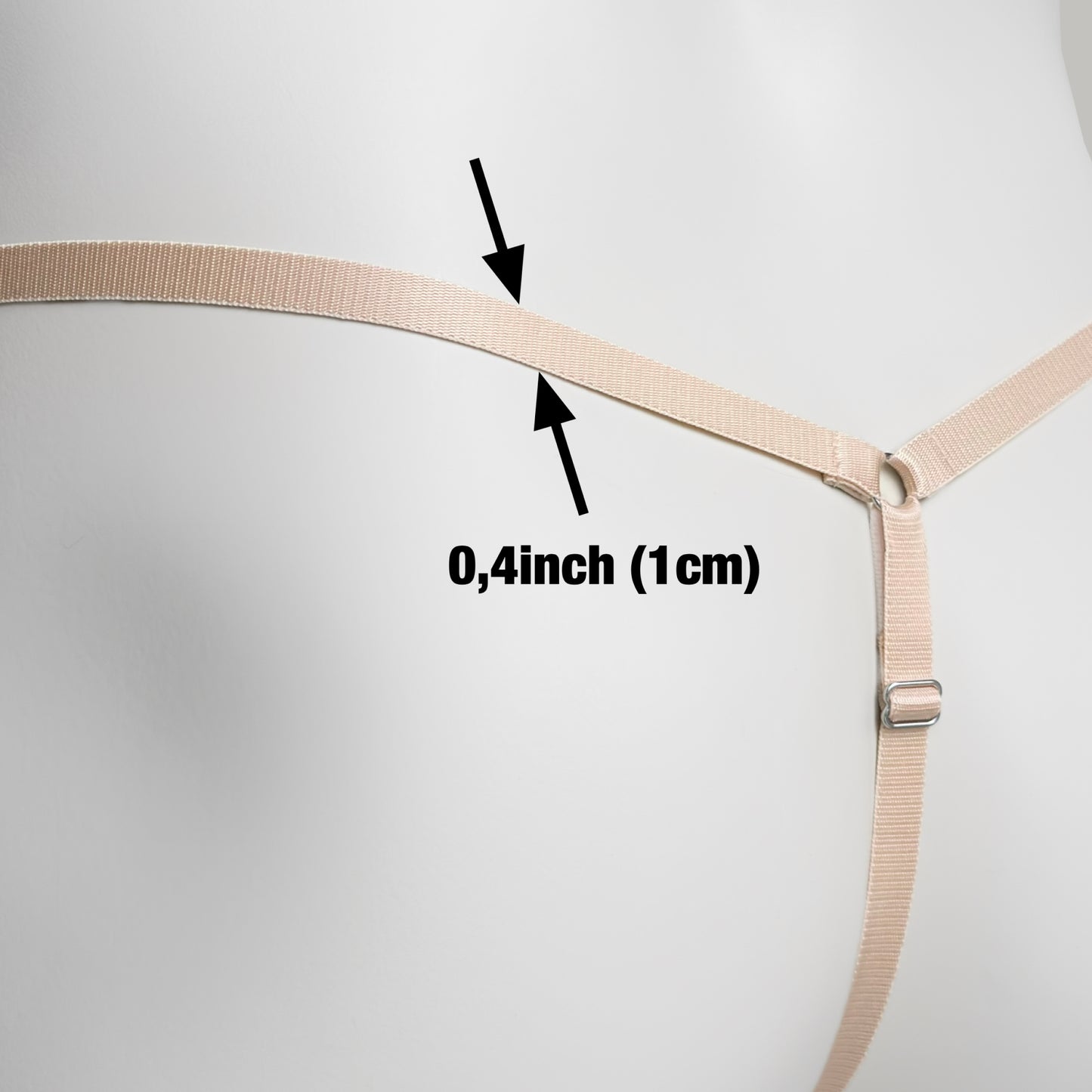 Mesh Support Thong For Chastity Cage (Beige)