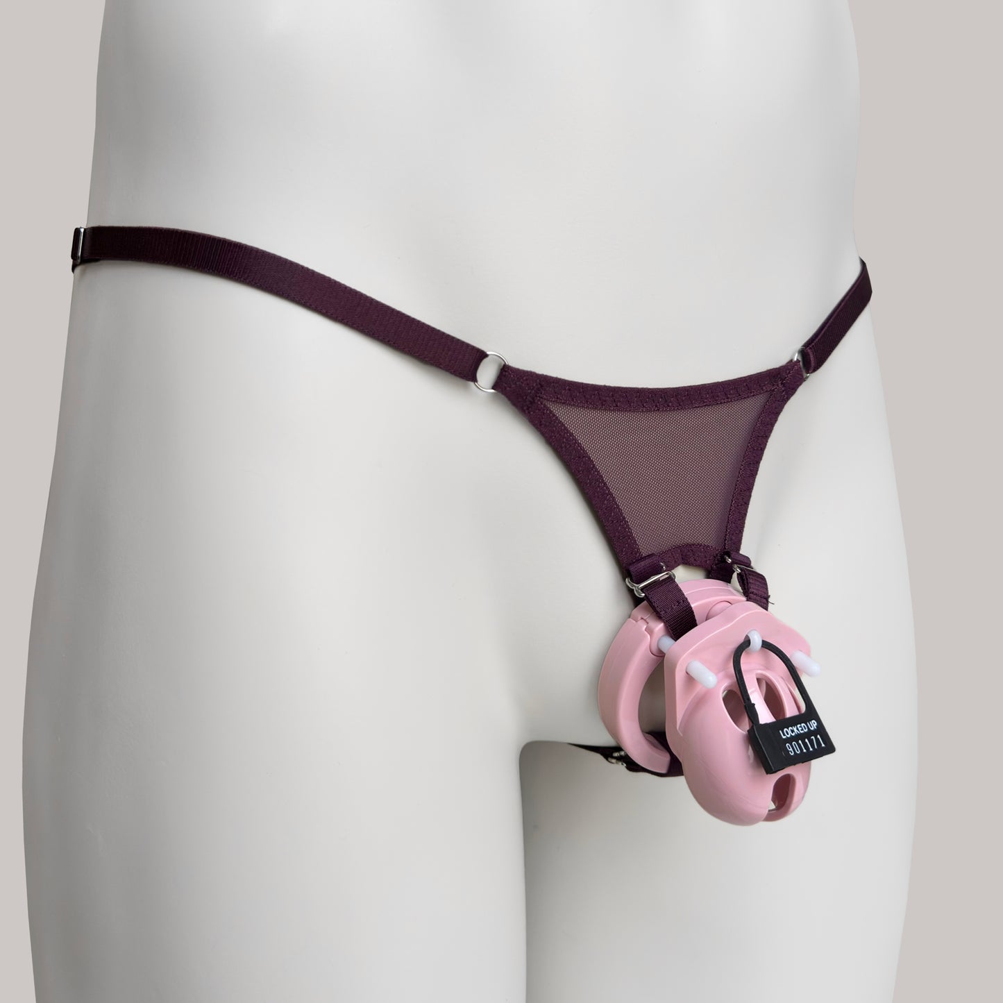 Mesh Support Thong For Chastity Cage (Burgundy)