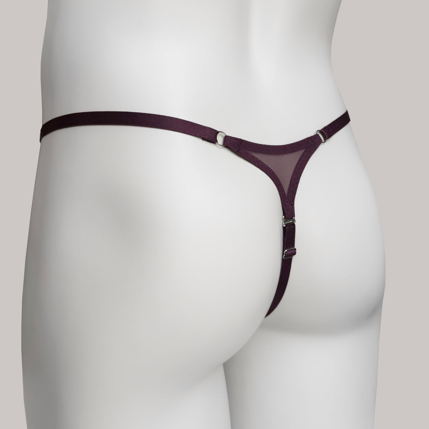 Mesh Support Thong For Chastity Cage (Burgundy)