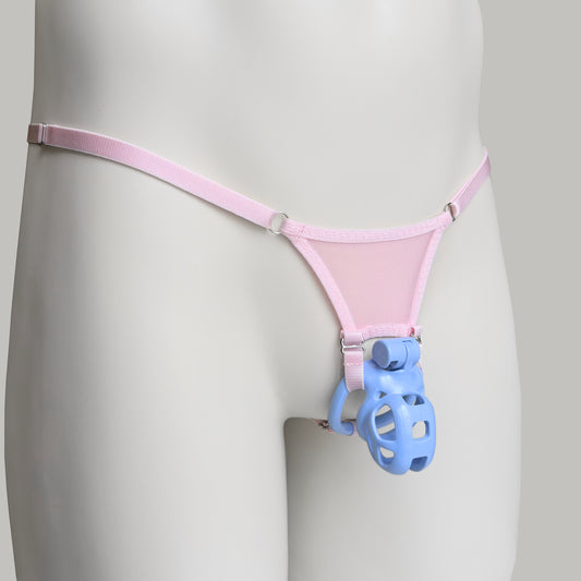 Mesh Support Thong For Chastity Cage (Pink)
