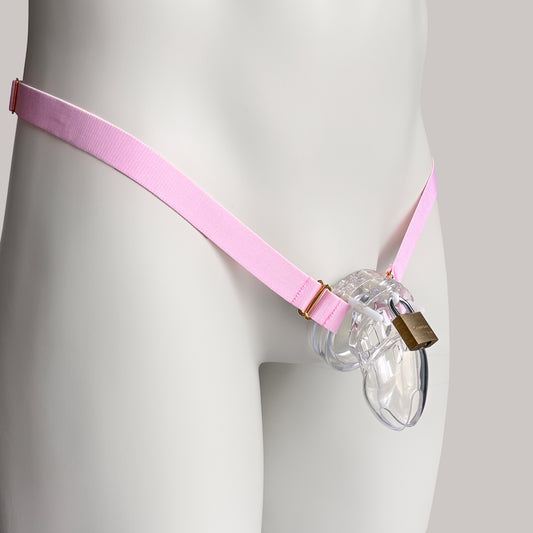 Two Straps Support Belt For Chastity Cage (Pink)