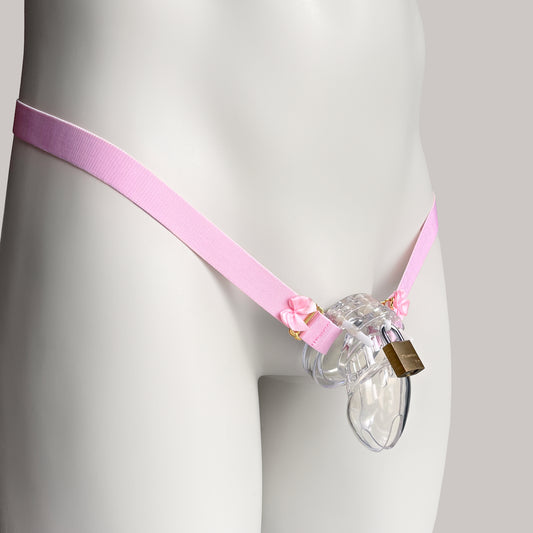 Sissy Two Straps Support Belt For Chastity Cage (Pink)