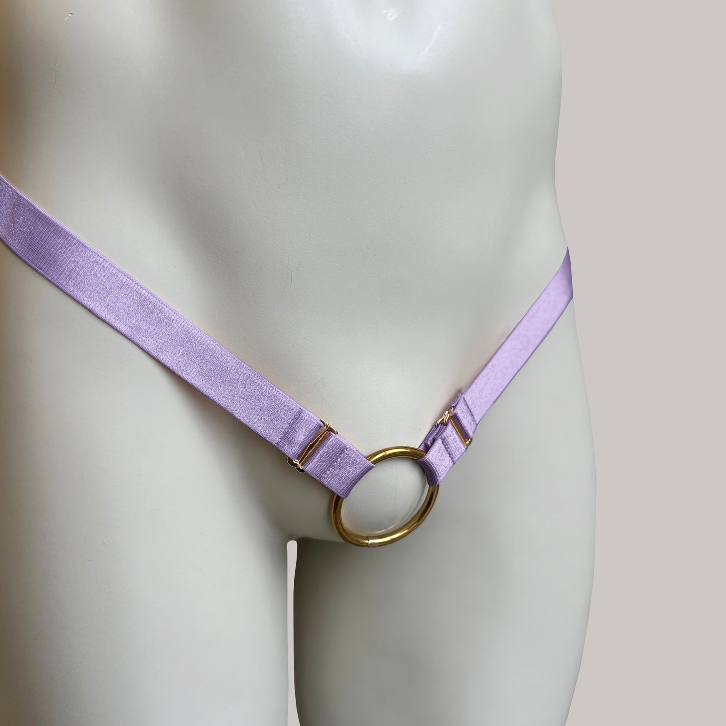 Male Two Straps Chastity Cage Belt Violet