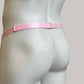 Male Two Straps Bow Chastity Cage Holder Pink