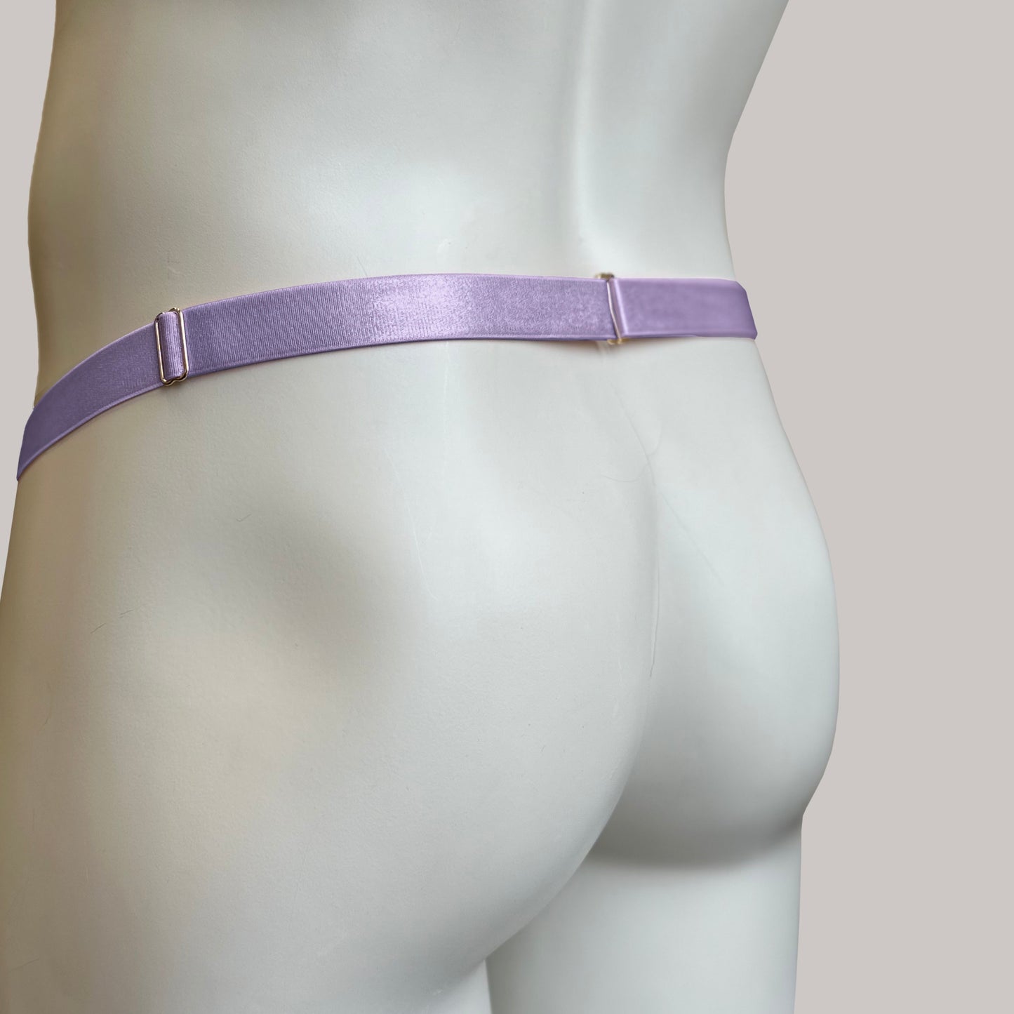 Male Two Straps Chastity Cage Belt Violet