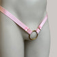 Male Two Straps Bow Chastity Cage Holder Pink