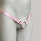 Male Three Straps Thong Chastity Cage Holder Pink