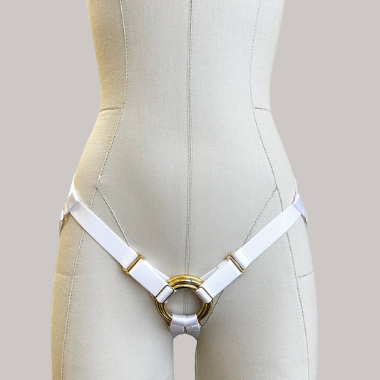 Selene Adjustable Strap On Harness White