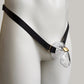 Male Two Straps Chastity Cage Belt Black