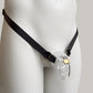 Two Straps Sissy Chastity Cage Support Belt (Black)