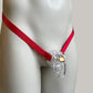 Male Two Strap Chastity Cage Belt Red
