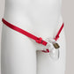 Sissy Three Straps Support Belt For Chastity Cage (Red)