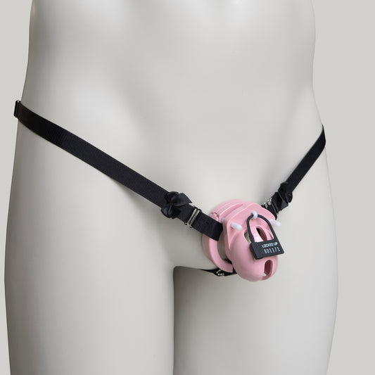 Sissy Three Straps Support Belt For Chastity Cage (Black)