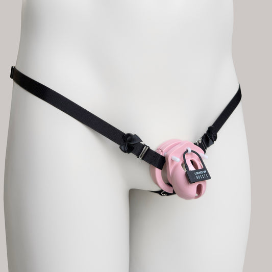Sissy Three Straps Support Belt For Chastity Cage (Black)