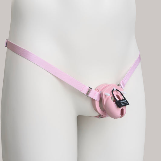 Three Straps Support Belt For Chastity Cage (Pink)