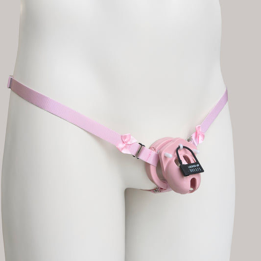 Sissy Three Straps Support Belt For Chastity Cage (Pink)