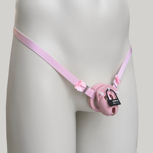 Sissy Two Straps Support Belt For Chastity Cage (Pink)