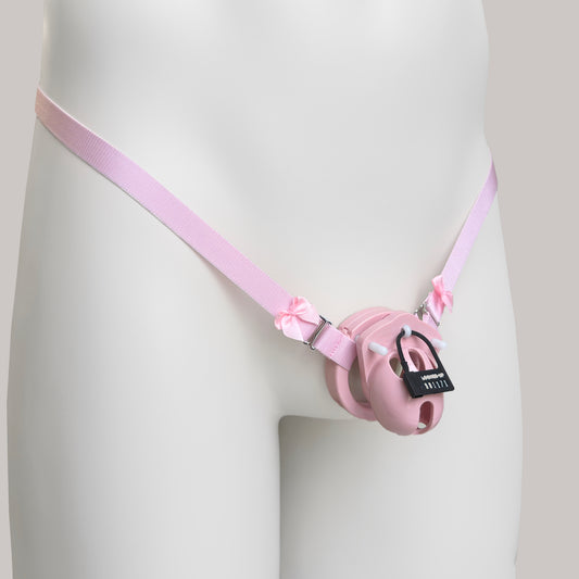Sissy Two Straps Support Belt For Chastity Cage (Pink)