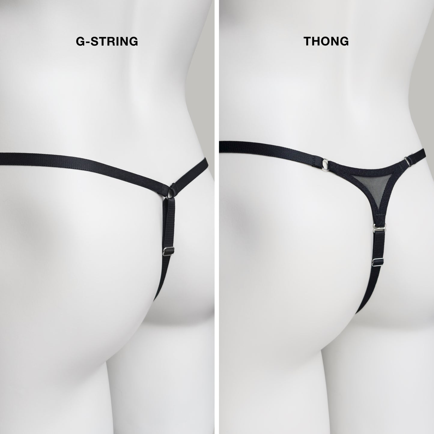 Mesh Support Thong For  Chastity Cage (Black)