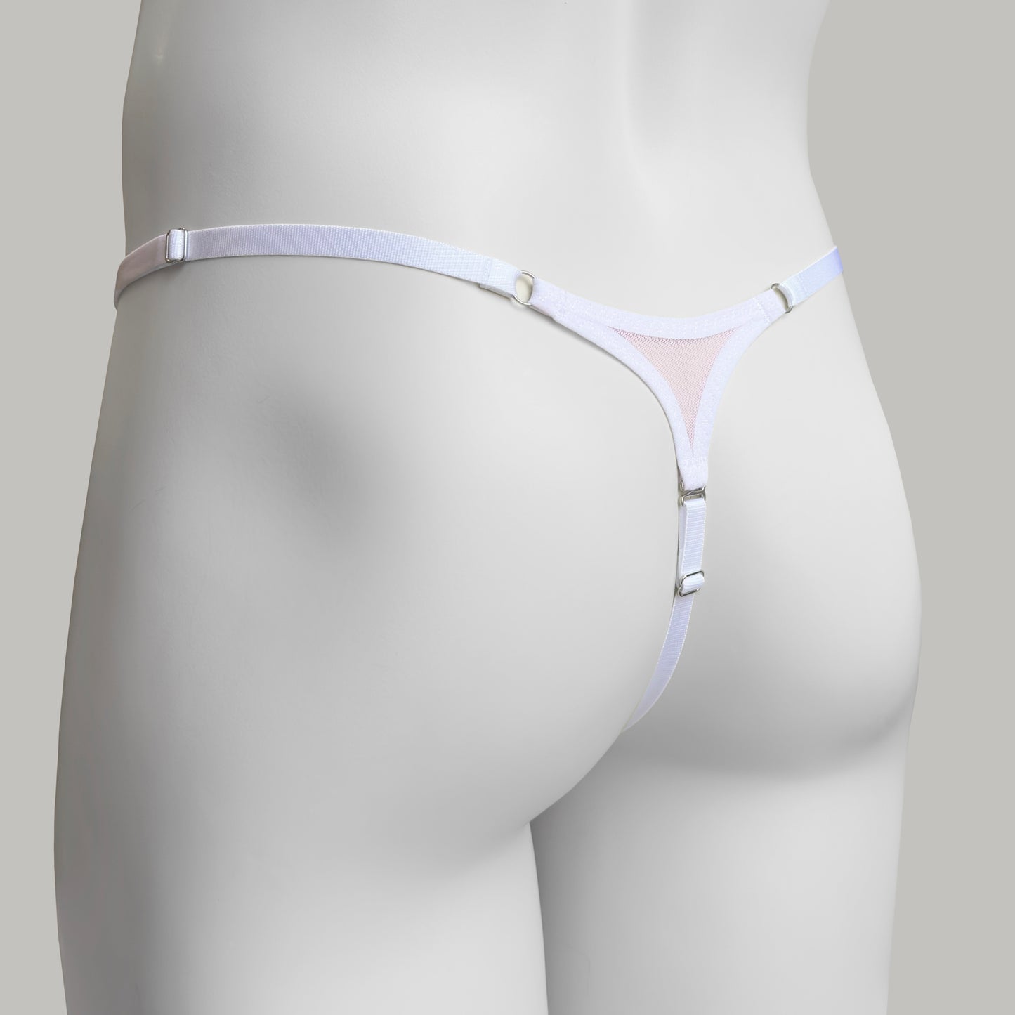 Mesh Support Thong For Chastity Cage (French Maid Pink)