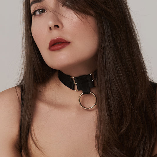 CANDYMISHKA Neck Ring Collar "Selene" Black