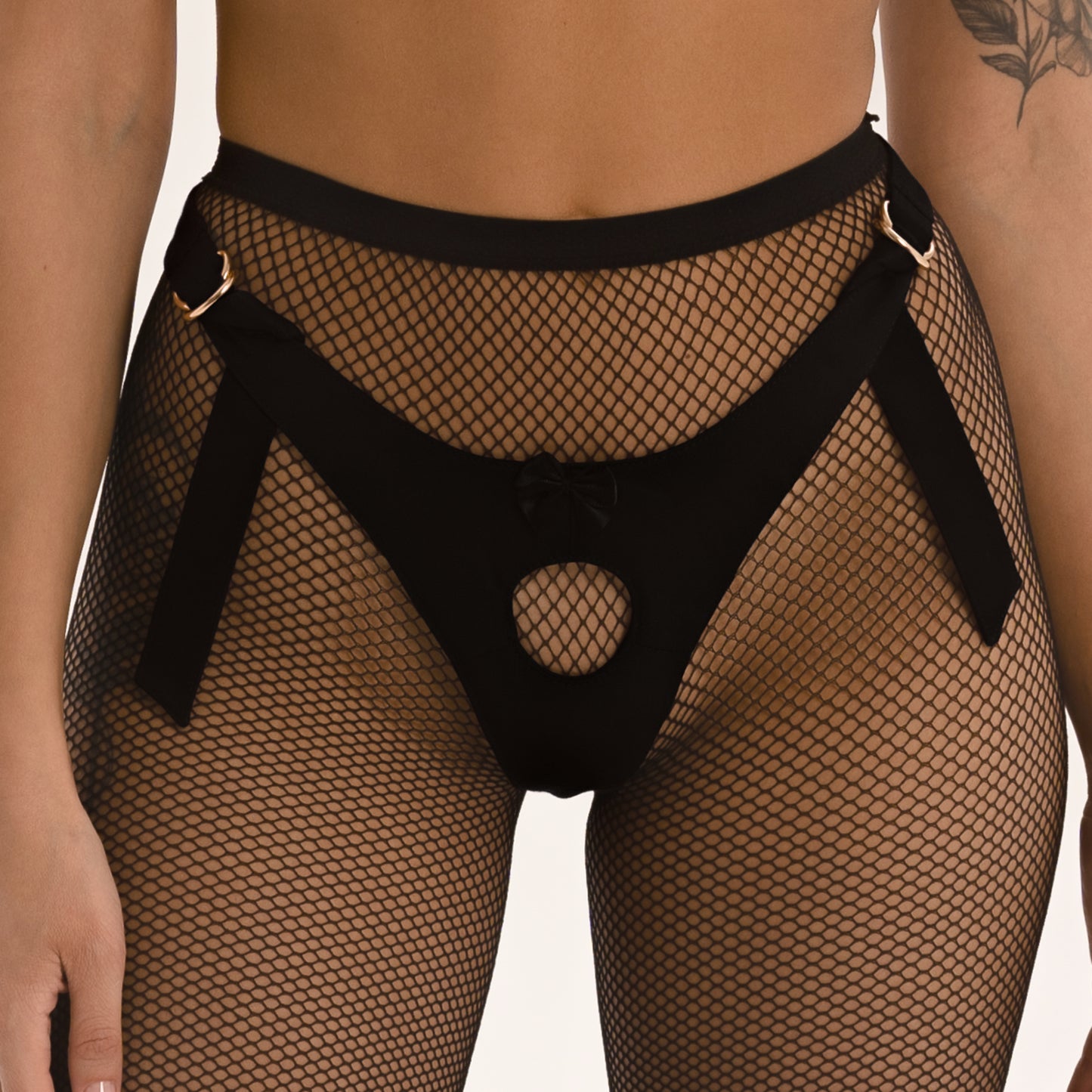 Thong Minimalistic High Waisted Strap On Harness Black