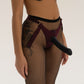 Thong Minimalistic High Waisted Strap On Harness Burgundy