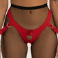 Basic Minimalistic High Waisted Strap On Harness Red